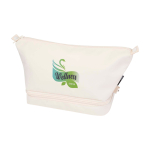 Beauty case in poliestere riciclato con ampio scomparto inferiore 6l color bianco sporco