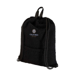 Zaino a sacca in sherpa riciclato con tasca frontale 9l color nero