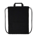 Zaino a sacca in sherpa riciclato con tasca frontale 9l color nero terza vista frontale