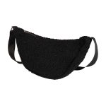 Borsa a tracolla in sherpa riciclato con spallacci 3l color nero