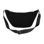 Borsa a tracolla in sherpa riciclato con spallacci 3l color nero seconda vista posteriore