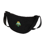 Borsa a tracolla in sherpa riciclato con spallacci 3l color nero