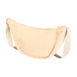 Borsa a tracolla in sherpa riciclato con spallacci 3l color naturale