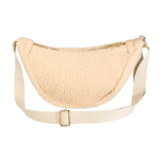 Borsa a tracolla in sherpa riciclato con spallacci 3l color naturale seconda vista posteriore