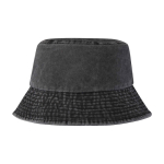 Cappello tipo bob in cotone lavato con design senza tempo 245 g/m2 color nero seconda vista frontale