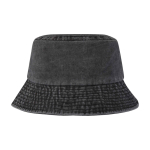 Cappello tipo bob in cotone lavato con design senza tempo 245 g/m2 color nero seconda vista posteriore