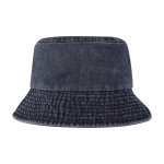 Cappello tipo bob in cotone lavato con design senza tempo 245 g/m2 color blu mare seconda vista frontale