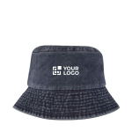 Cappello tipo bob in cotone lavato con design senza tempo 245 g/m2 vista area di stampa