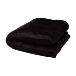 Coperta in sherpa riciclato con tatto confortevole 126 x 152 cm color nero