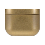 Candela profumata alla vaniglia in latta quadrata 50g color oro seconda vista frontale
