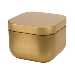 Candela profumata alla vaniglia in latta quadrata 50g color oro
