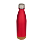 Borraccia in acciaio inox a doppia parete con base in sughero 500ml color rosso