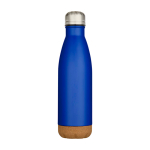 Borraccia in acciaio inox a doppia parete con base in sughero 500ml color blu reale seconda vista frontale