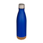 Borraccia in acciaio inox a doppia parete con base in sughero 500ml color blu reale