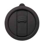 Tazza in ceramica con coperchio in plastica e grande manico 450ml color nero terza vista