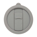 Tazza in ceramica con coperchio in plastica e grande manico 450ml color grigio terza vista