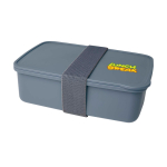 Lunch box in plastica riciclata per aziende 800 ml color grigio vista con stampa tampografica