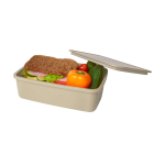 Lunch box in plastica riciclata per aziende 800 ml color beige seconda vista