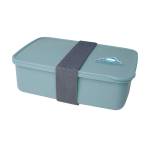 Lunch box in plastica riciclata per aziende 800 ml color verde menta vista con stampa tampografica