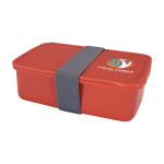 Lunch box in plastica riciclata per aziende 800 ml color rosa salmone vista con stampa tampografica