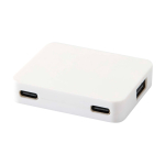 Hub USB con 4 porta in uscita e ingresso USB-A o USB-C color bianco