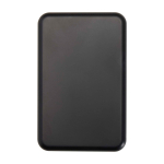 Powerbank wireless magnetica in plastica riciclata 10.000 mAh color nero seconda vista frontale