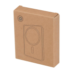 Powerbank wireless magnetica in plastica riciclata 10.000 mAh color nero seconda vista con scatola