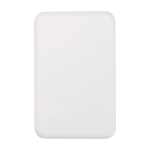 Powerbank wireless magnetica in plastica riciclata 10.000 mAh color bianco seconda vista frontale