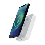 Powerbank wireless magnetica in plastica riciclata 10.000 mAh color bianco