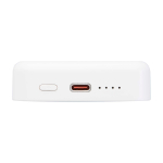 Powerbank wireless magnetica in plastica riciclata 10.000 mAh color bianco vista dettaglio 1
