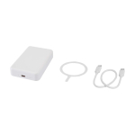 Powerbank wireless magnetica in plastica riciclata 10.000 mAh color bianco terza vista