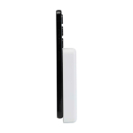 Powerbank wireless magnetica in plastica riciclata 10.000 mAh color bianco vista laterale
