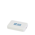 Powerbank wireless magnetica in plastica riciclata 10.000 mAh vista area di stampa