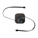 Cavo retrattile 5 in 1 per ricarica rapida e sincronizzazione dati 100W color nero seconda vista posteriore