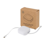 Cavo retrattile 5 in 1 per ricarica rapida e sincronizzazione dati 100W color bianco
