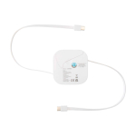 Cavo retrattile 5 in 1 per ricarica rapida e sincronizzazione dati 100W color bianco seconda vista posteriore