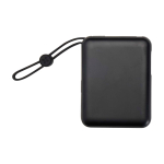 Batteria esterna in plastica riciclata con ricarica rapida 10.000 mAh color nero seconda vista frontale