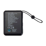 Batteria esterna in plastica riciclata con ricarica rapida 10.000 mAh color nero seconda vista posteriore