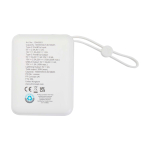 Batteria esterna in plastica riciclata con ricarica rapida 10.000 mAh color bianco seconda vista posteriore