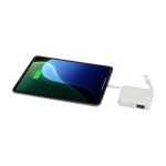 Batteria esterna in plastica riciclata con ricarica rapida 10.000 mAh color bianco terza vista