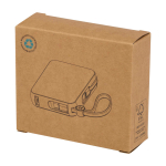 Batteria esterna in plastica riciclata con ricarica rapida 10.000 mAh color bianco seconda vista con scatola