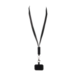 Lanyard per cellulare in plastica riciclata con cavo di ricarica 5 in 1 65W color nero seconda vista frontale