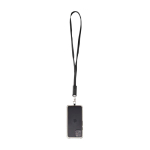 Lanyard per cellulare in plastica riciclata con cavo di ricarica 5 in 1 65W color nero seconda vista