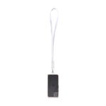 Lanyard per cellulare in plastica riciclata con cavo di ricarica 5 in 1 65W color bianco seconda vista