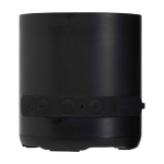 Speaker wireless in plastica riciclata con microfono integrato 3W color nero seconda vista frontale