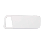 Powerbank ecologico resistente all’acqua con moschettone 5.000 mAh color bianco seconda vista frontale