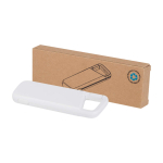 Powerbank ecologico resistente all’acqua con moschettone 5.000 mAh color bianco