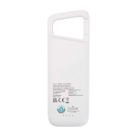 Powerbank ecologico resistente all’acqua con moschettone 5.000 mAh color bianco seconda vista posteriore