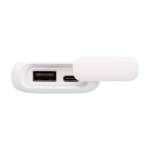 Powerbank ecologico resistente all’acqua con moschettone 5.000 mAh color bianco vista dettaglio 1