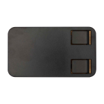 Supporto pieghevole per cellulare da scrivania con base in bambù color nero seconda vista frontale